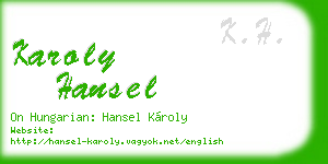 karoly hansel business card